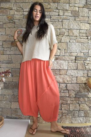 Tasha Cushion Cotton Driftwood Bloom Pant Watermelon